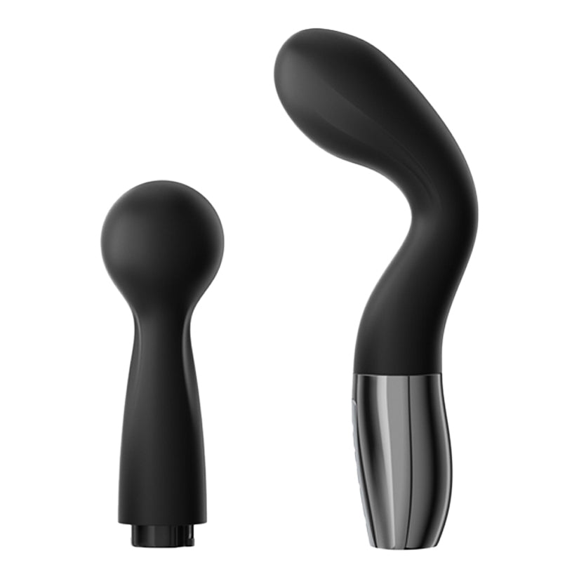 Peak Performa Elix G-Spot and Wand Massager Black: Interchangeable design for versatile pleasure.