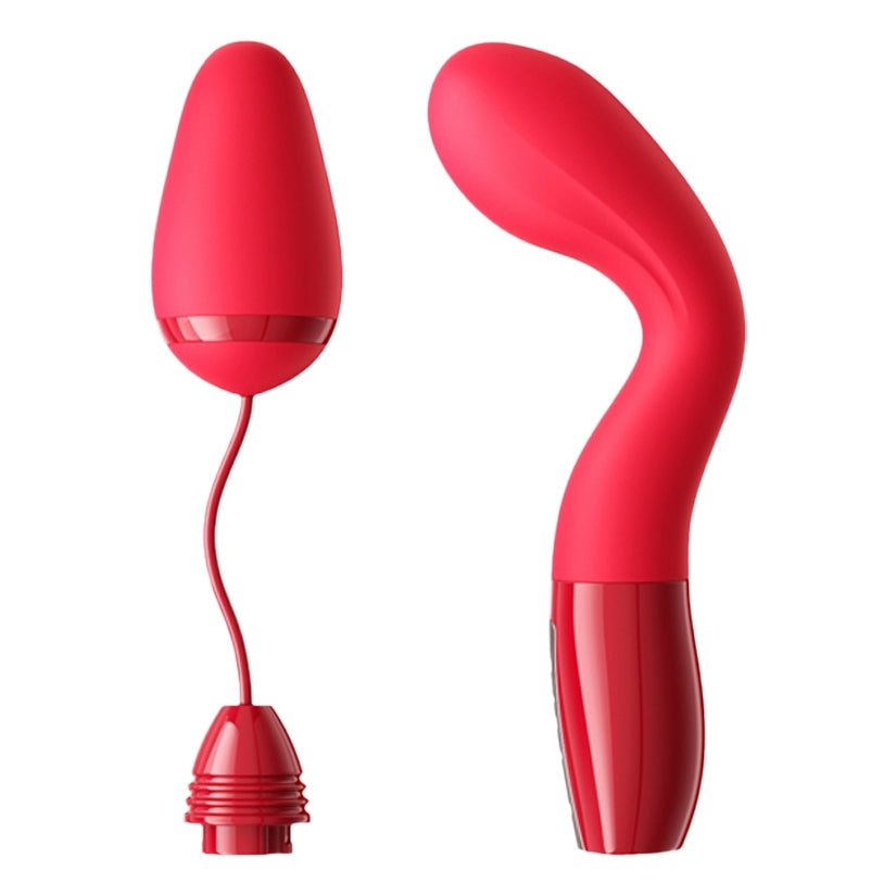 Peak Performa Xyla G-Spot and Egg Massager Red shown with ergonomic design and smooth silicone finish.