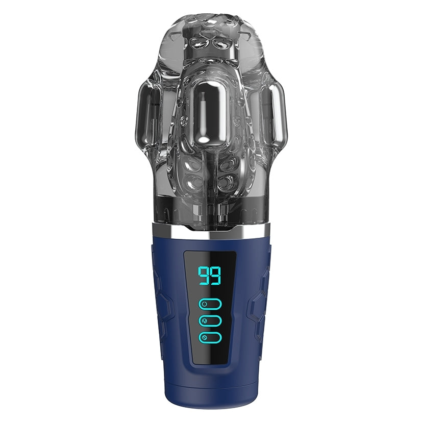 Peak Performa Hypershaker Fantasizer Masturbator Blue with vibrating bullets and suction features.