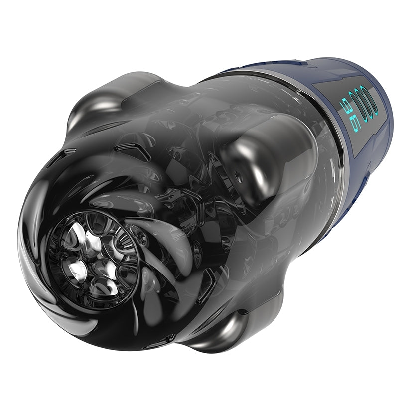 Peak Performa Hypershaker Fantasizer Masturbator Blue with transparent design and powerful vibrating bullets.