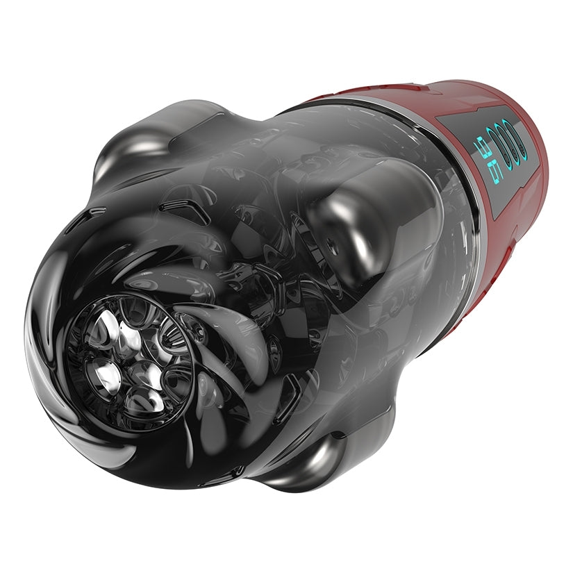 Peak Performa Hypershaker Fantasizer Masturbator Red with vibrating bullets and deep-throat suction.