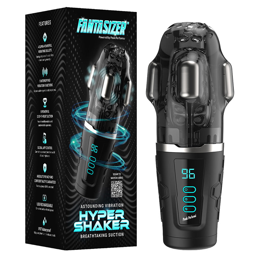 Peak Performa Hypershaker Fantasizer Masturbator Black with features and controls displayed on its sleek design.