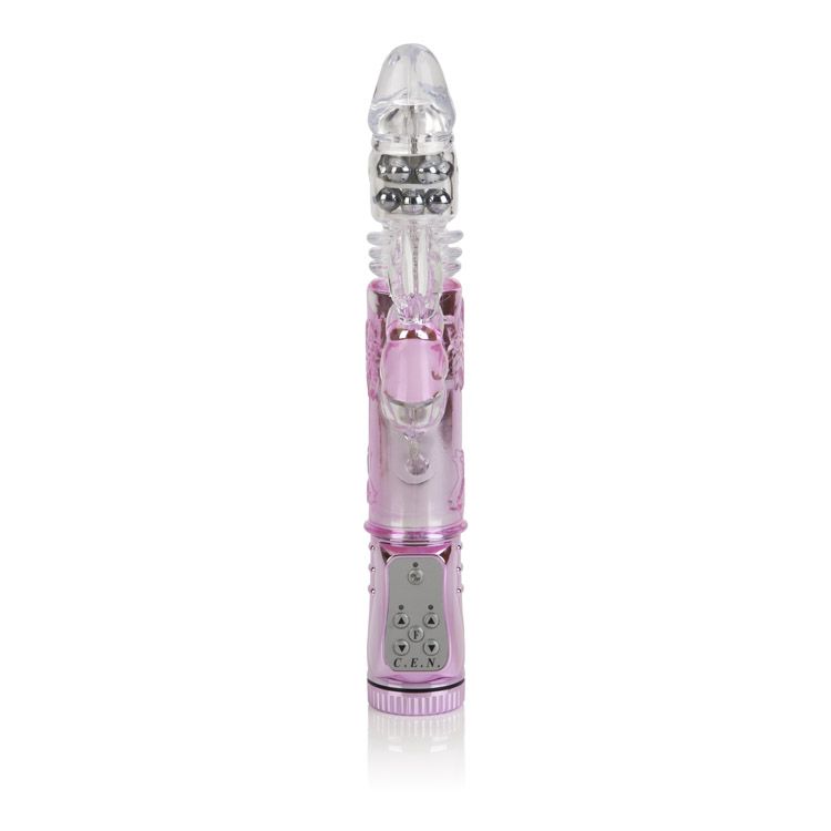 Thrusting Orgasm Jack Rabbit Vibrator Pink with dual motors for ultimate pleasure and stimulation.