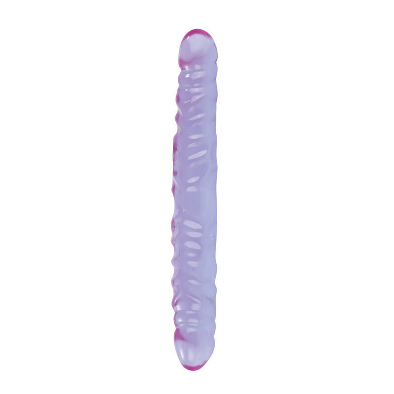 Reflective Gel Veined Double Dong 12 Inch Lavender with a sparkling lavender finish and textured design.