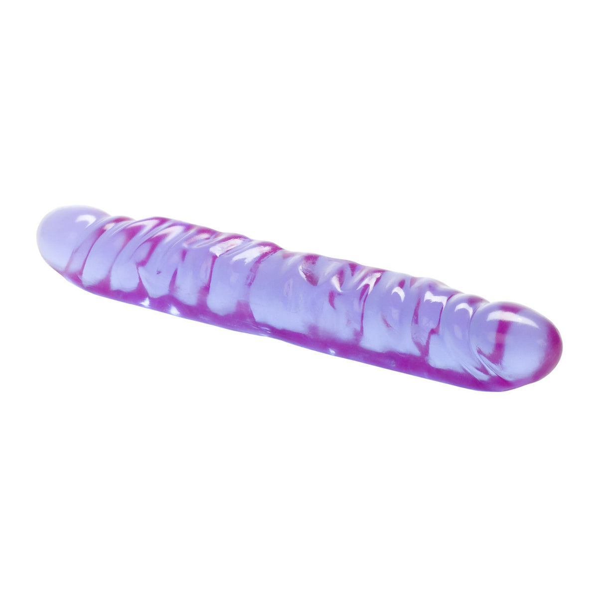 Reflective Gel Veined Double Dong 12 Inch Lavender showcasing its purple, iridescent design for sensual pleasure.