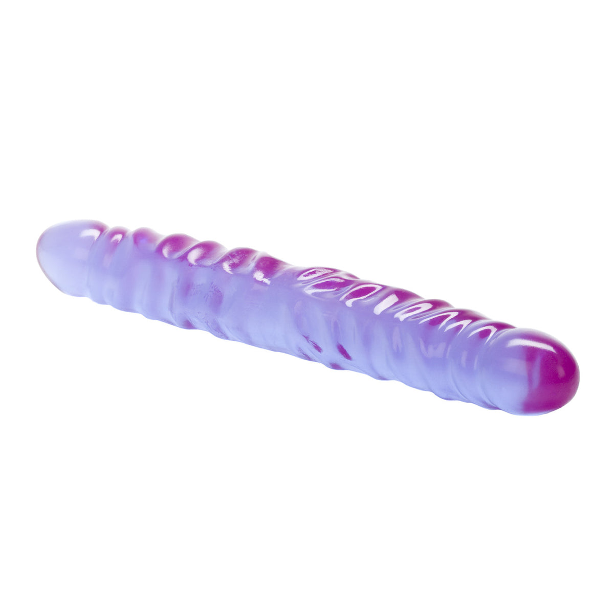 Reflective Gel Veined Double Dong 12 Inch Lavender showcasing its bright lavender color and textured design.
