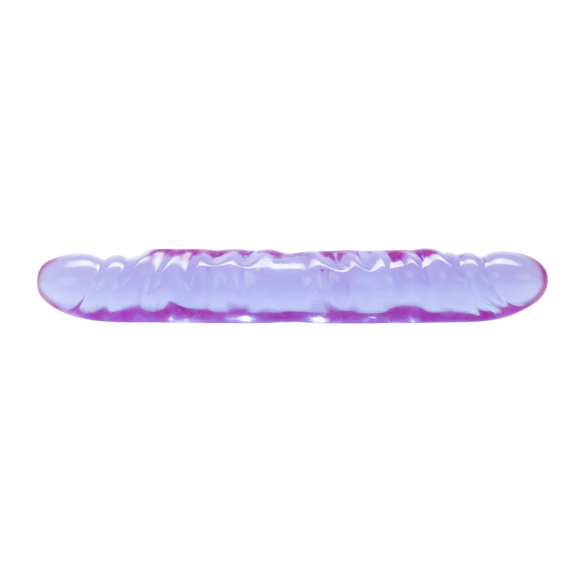 Reflective Gel Veined Double Dong 12 Inch Lavender displayed on a white background.