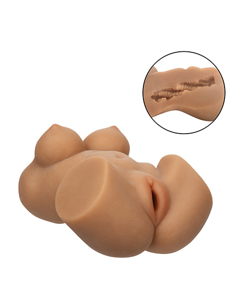 Cheap Thrills The Aerobics Instructor Stroker Caramel lifelike masturbator with realistic features.