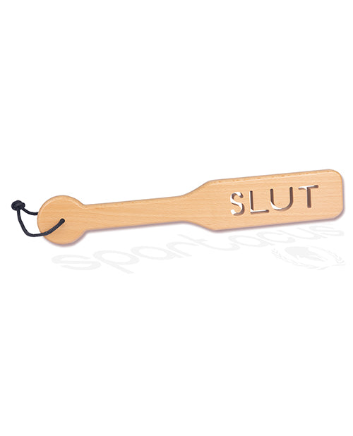 Spartacus Zelkova Wood Paddle with Slut Impression