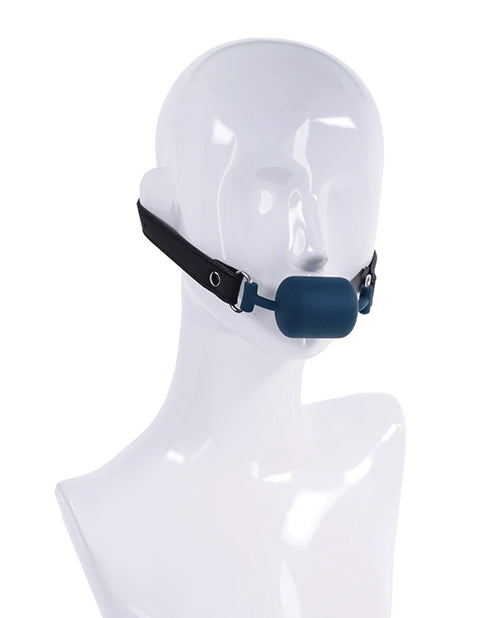 Sportsheets Signature Twilight Tease Barrel Gag on a mannequin head with adjustable straps.