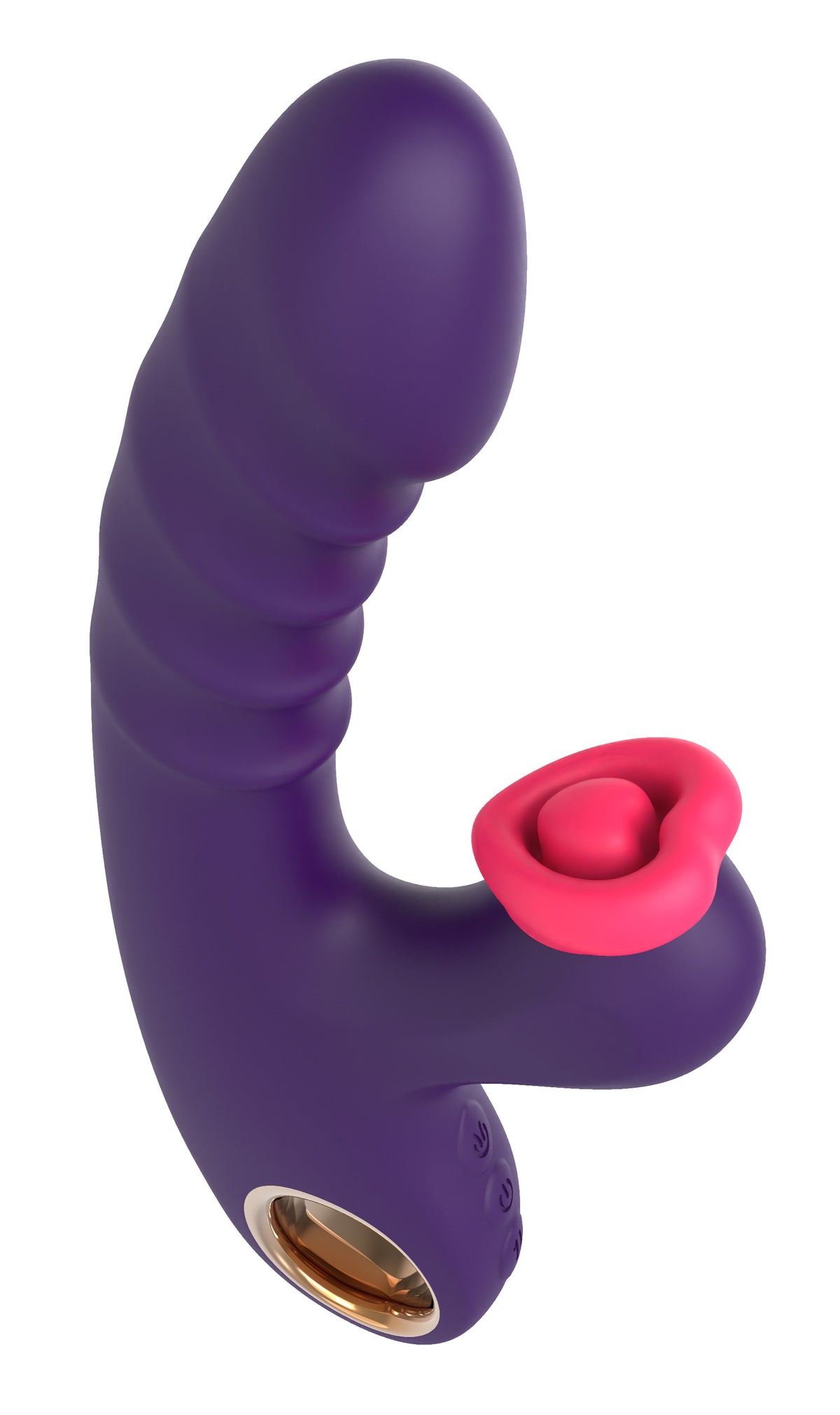 Sweet Dreams Sweet Heart Thrusting Rabbit Vibrator Purple with ergonomic design for dual stimulation.