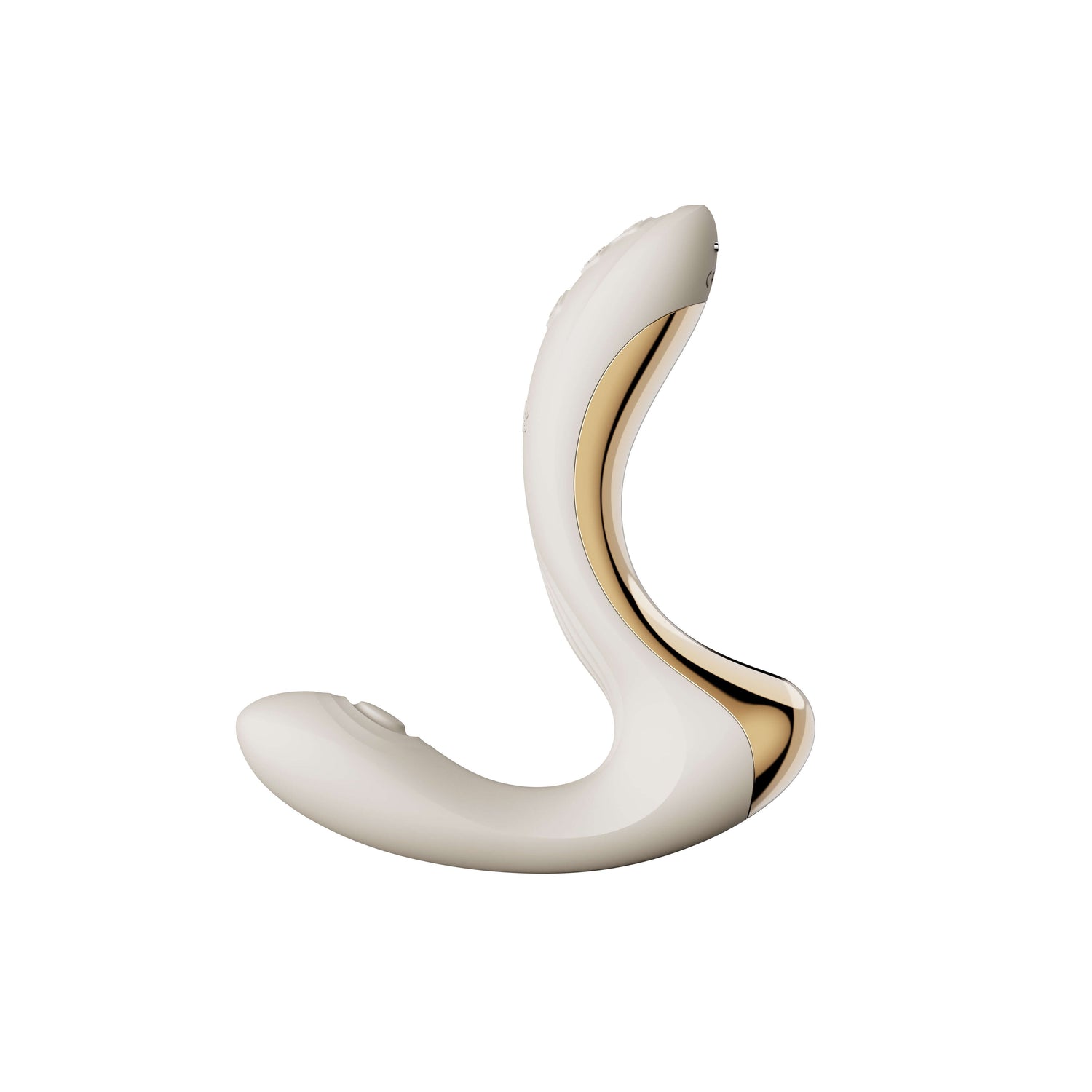 ZALO Talis G-Spot PulseWave Vibrator in Ivory White featuring ergonomic design for dual clitoral and G-spot stimulation.