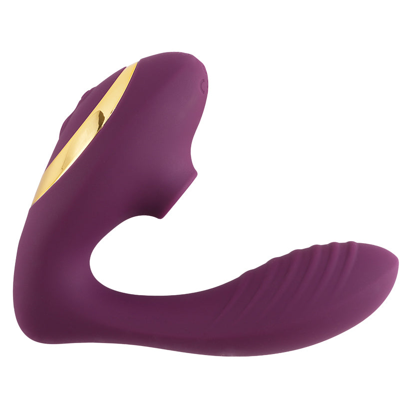 Tracy's Dog OG Clitoral Sucking Vibrator Purple designed for dual-action pleasure with air-pulse suction and a G-spot arm.