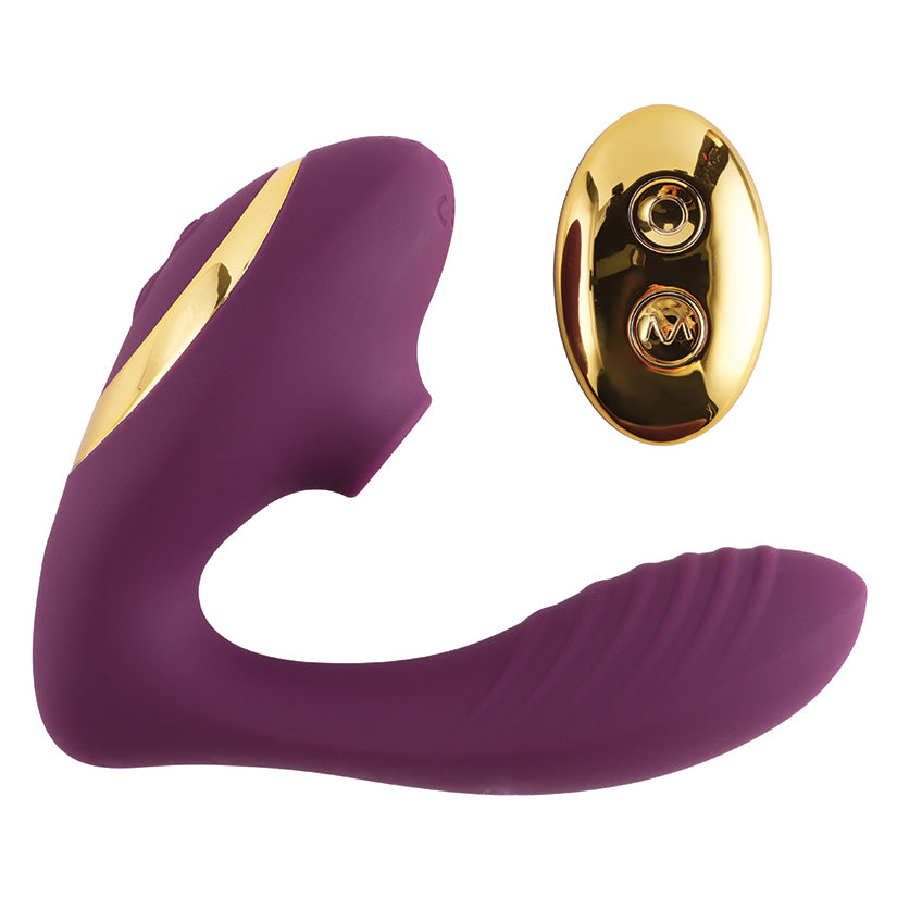 Tracy's Dog OG2 Clitoral Sucking Vibrator Purple with wireless remote and elegant design for pleasure.