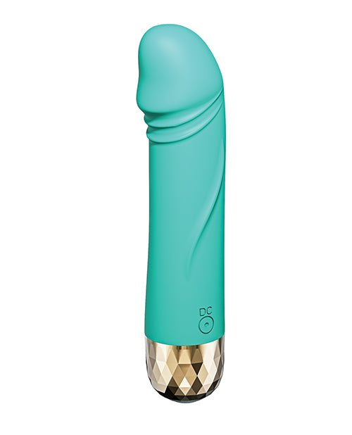 The Pleasure Company Darling Bullet Vibrator Turquoise with smooth design and diamond base for pleasurable experiences.