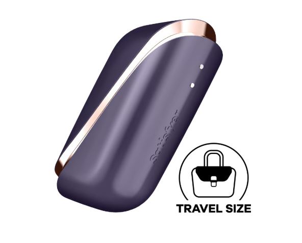 Satisfyer Traveler Air Pulse Clitoral Vibrator Black in travel size design for on-the-go pleasure.