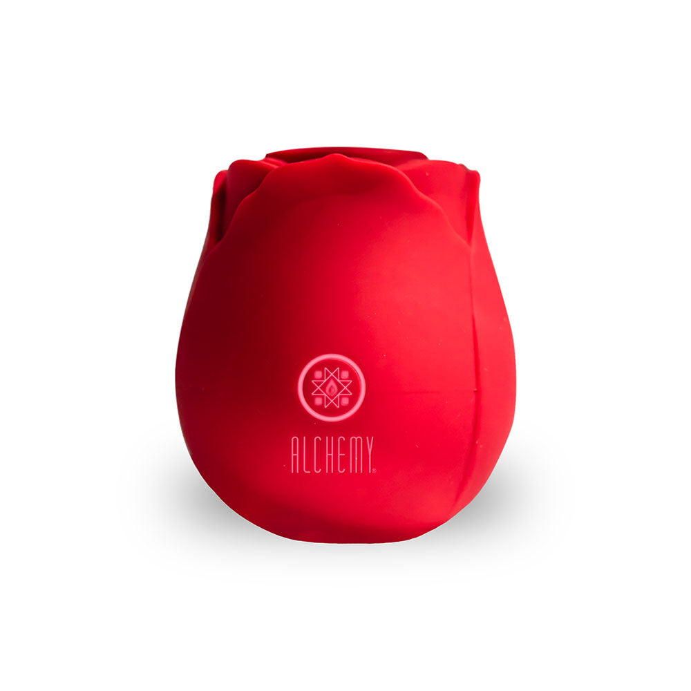Alchemy Rosebud Luxury Air-Pulse Massager Red in rose shape for touch-free stimulation