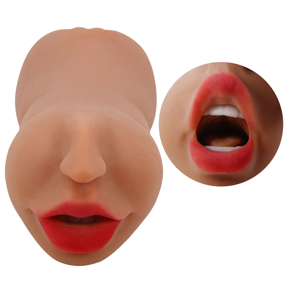 Pretty Love Zoey Mouth Masturbator Sleeve Brown realistic design with detailed lips and inviting entrance