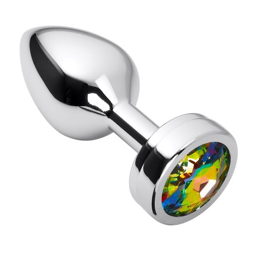 Cloud 9 Magnetic Tails Kit Small Anal Gems Butt Plug with a colorful crystal gem on the base.