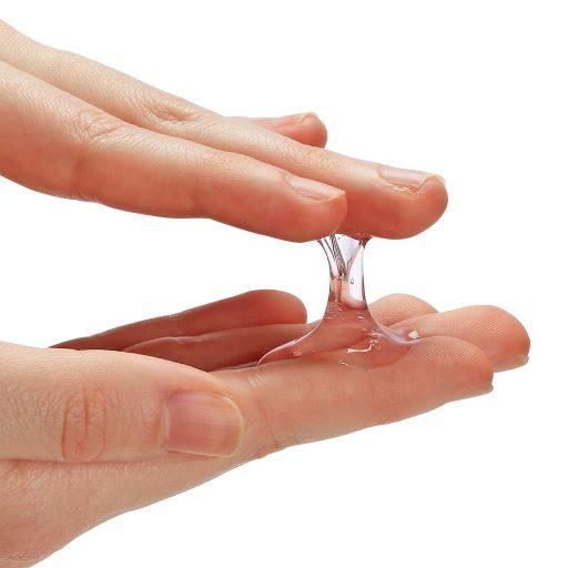 Cloud 9 H2o Anal Play Gel 8 Oz being dispensed from a hand, showcasing its thick non-sticky texture.