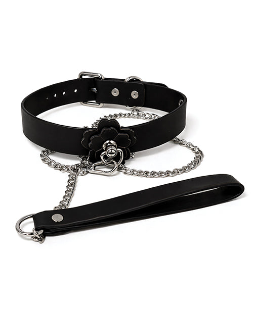 Heat Tease Flower Collar Black Pink
