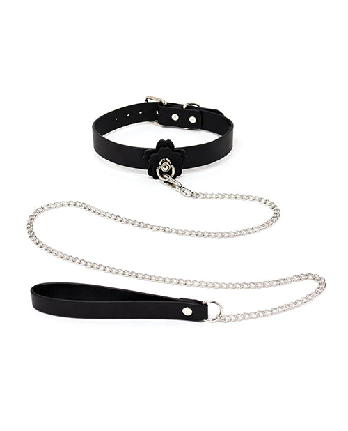 Heat Tease Flower Collar Black Pink
