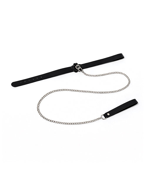 Heat Tease Flower Collar Black Pink
