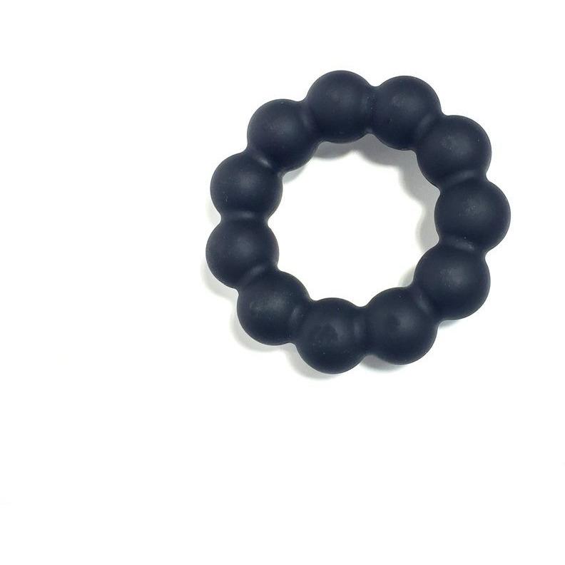Rascal Meat Ballz Silicone Cock Ring Black with textured silicone balls for enhanced stimulation.