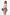 3 Piece School Girl Costume Set Queen Size Blue model showcasing the outfit from the side, emphasizing comfort and style.