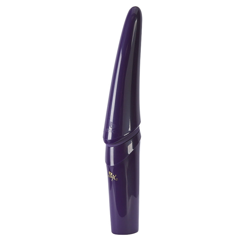 Zumio X2 Clitoral Stimulator Purple standing upright, showcasing its sleek design and advanced features.