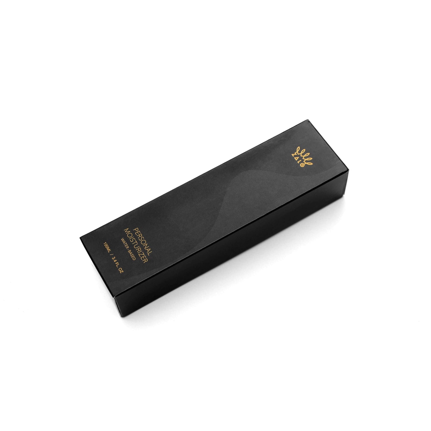 ZALO Personal Moisturizer 3.4 Oz product box in sleek black packaging for intimate care.