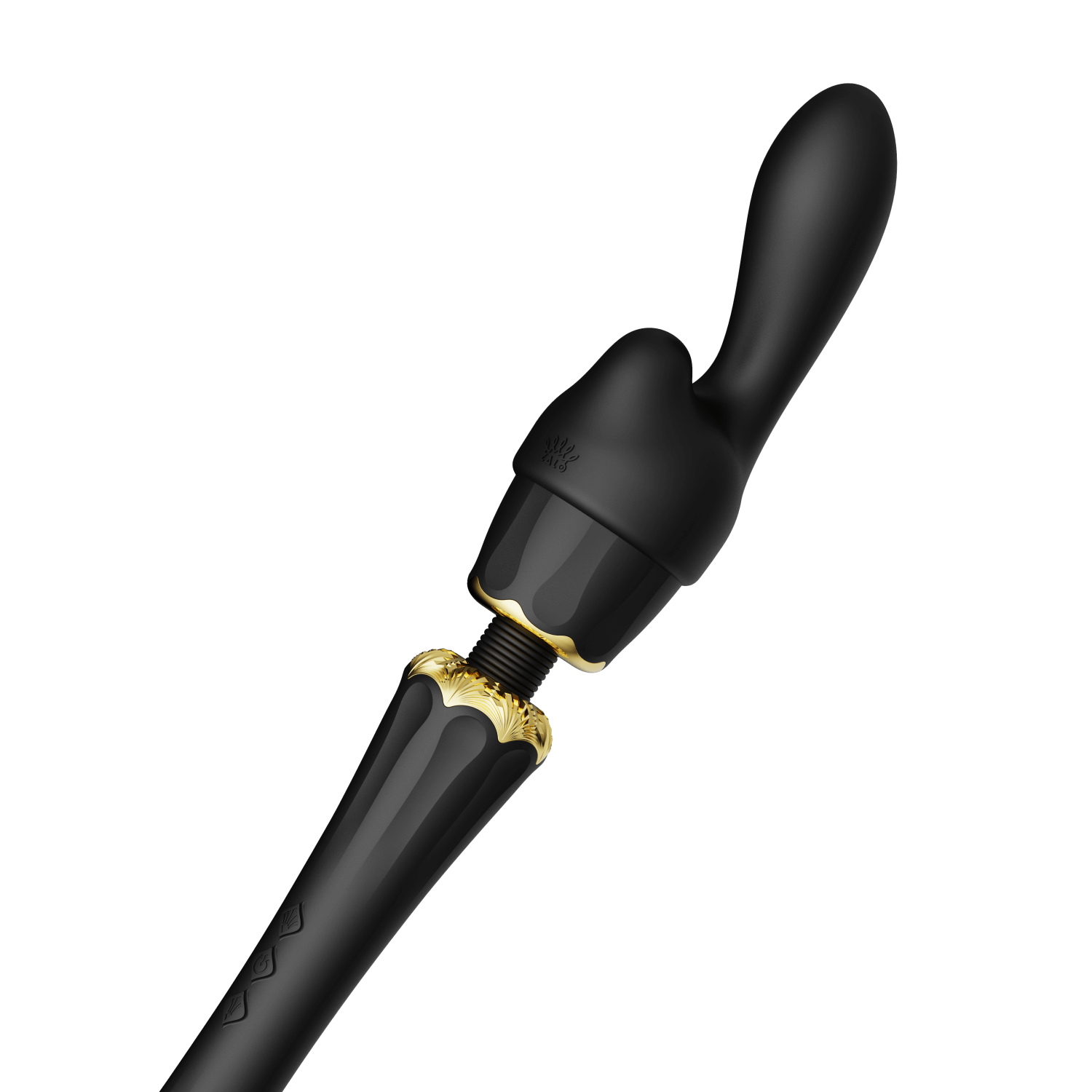 ZALO Kyro Wand Massager Obsidian Black with ergonomic design for powerful direct stimulation, inspired by Egyptian pharaohs' scepter