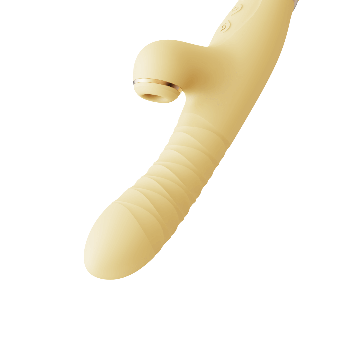 ZALO Rose Rabbit Thruster in Lemon Yellow with realistic penetrating motion and clitoral suction, part of the powerful ROSE series stimulators
