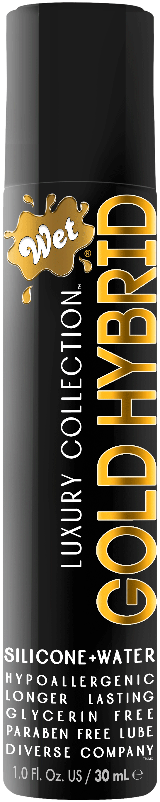 Wet Gold Silicone Water Blend Lubricant 1 Oz - Luxury hybrid formula for smooth, long-lasting lubrication.