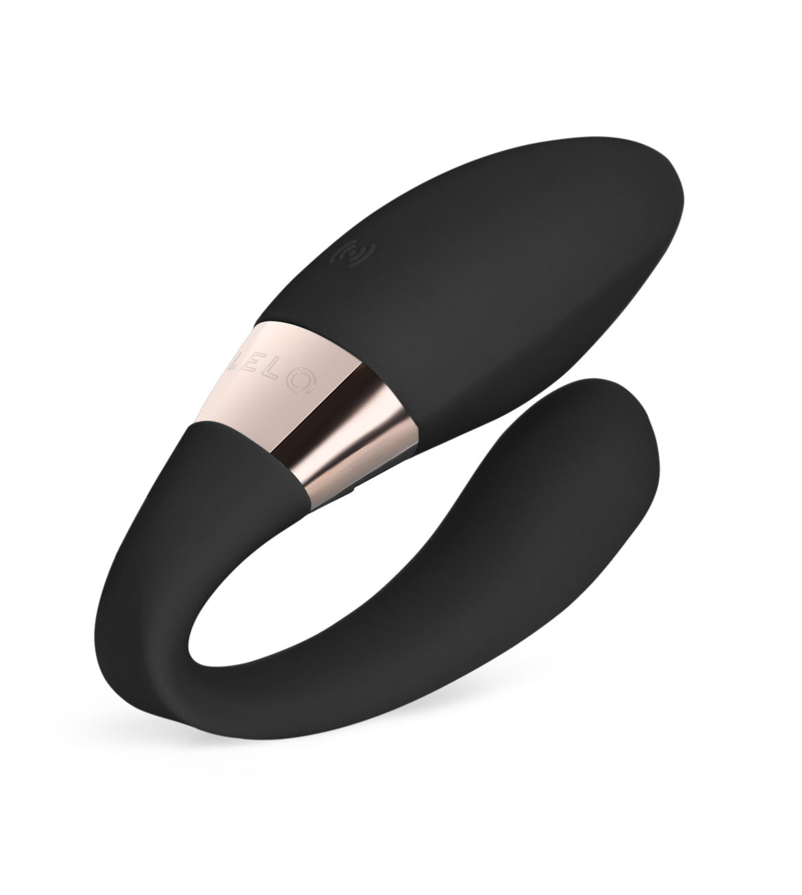 LELO Tiani Harmony App Controlled Couples Vibrator Black featuring a sleek design and dual motors for enhanced pleasure.