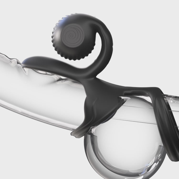 SVibe Snail Jovi Dual Couples Ring Stimulator Black showcasing its unique design and dual stimulation features.