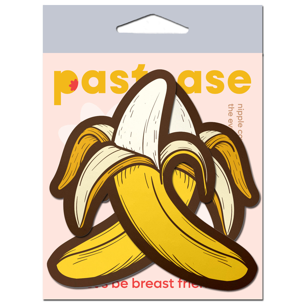 Pastease Bananas Yellow Nipple Pasties playful banana design in bright yellow for costume parties and festivals.