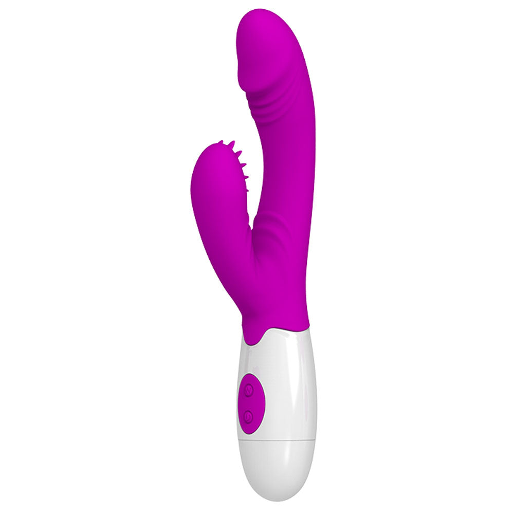 Pretty Love Andre 7 Function Rabbit Vibrator Purple - dual stimulation design for pleasure.