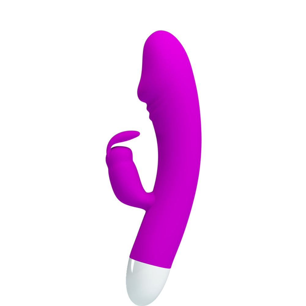 Pretty Love Will 30 Function Rabbit Style Vibrator in vibrant purple silicone with dual stimulation design.