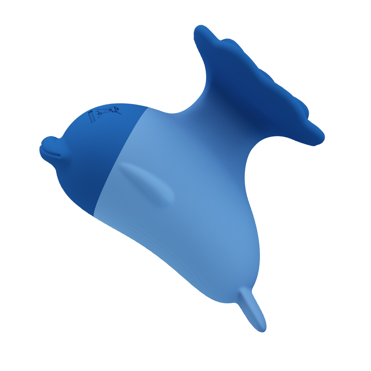 Pretty Love Dolphin Mini Vibrator Blue elegantly designed for external pleasure with a sleek blue silicone body.