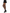 Leg Avenue Bat Wing Sheer Tights Black One Size worn stylishly with a flared black skirt and high-heeled boots.