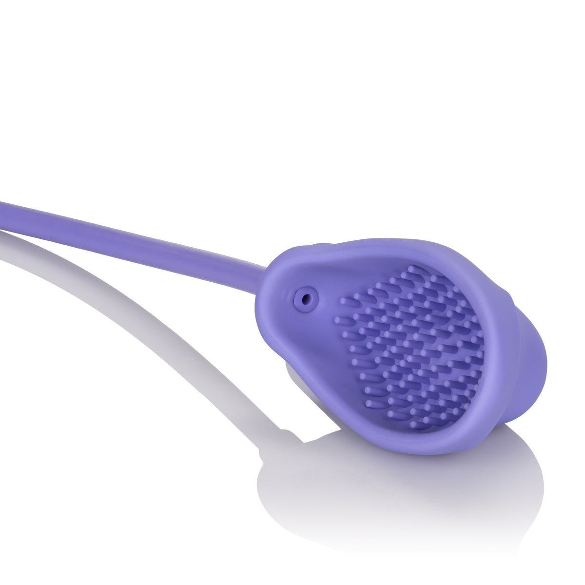 CalExotics Silicone Pro Intimate Clitoral Pump Purple with textured silicone tip for enhanced sensitivity.
