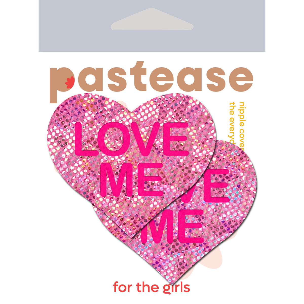 Pastease Love Me Heart Pink Nipple Pasties in a playful heart shape, perfect for bold fashion statements.