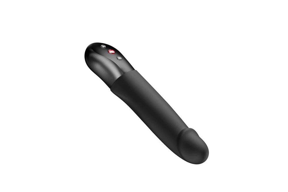 Fun Factory Stronic Real Thrusting Pulsator Black with ergonomic design and control buttons for 10 thrusting modes.