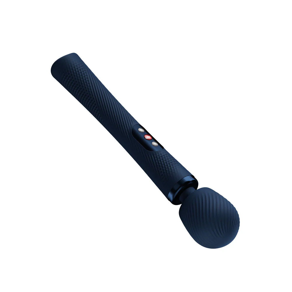 Fun Factory Vim Wand Massager Night Blue with textured handle and large head for relaxation and pleasure.