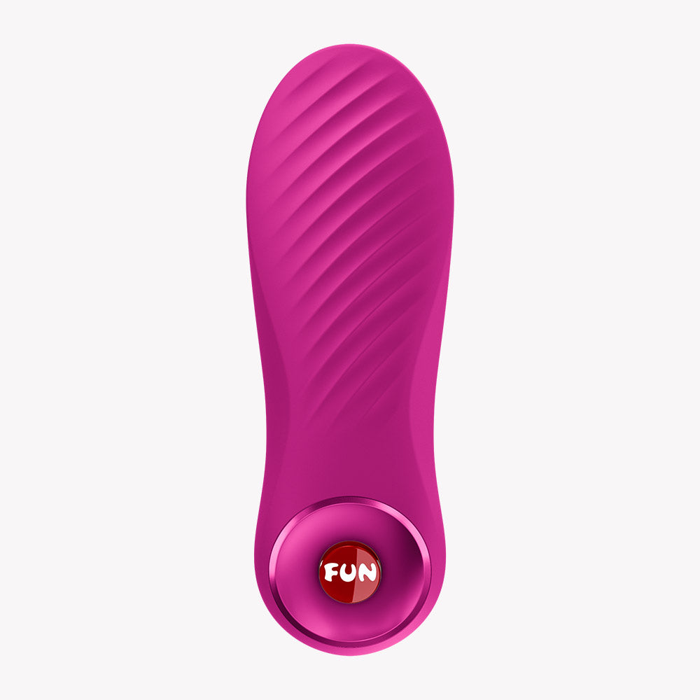 Fun Factory Bijou Bullet Vibrator Magenta featuring a wavy texture for enhanced sensation and a travel-ready design.