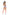 Elegant Moments Sultry Sailor Costume White and Blue modeled in a playful pose with a flirty skirt and string bra top.
