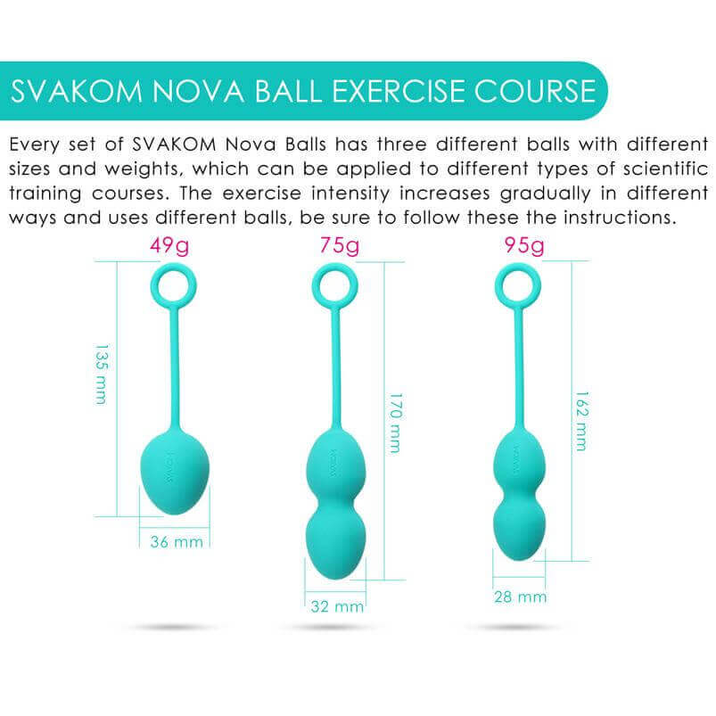 SVAKOM SVAKOM Nova Silicone Kegel Exercise Ben Wa Ball Set Green at $39.99