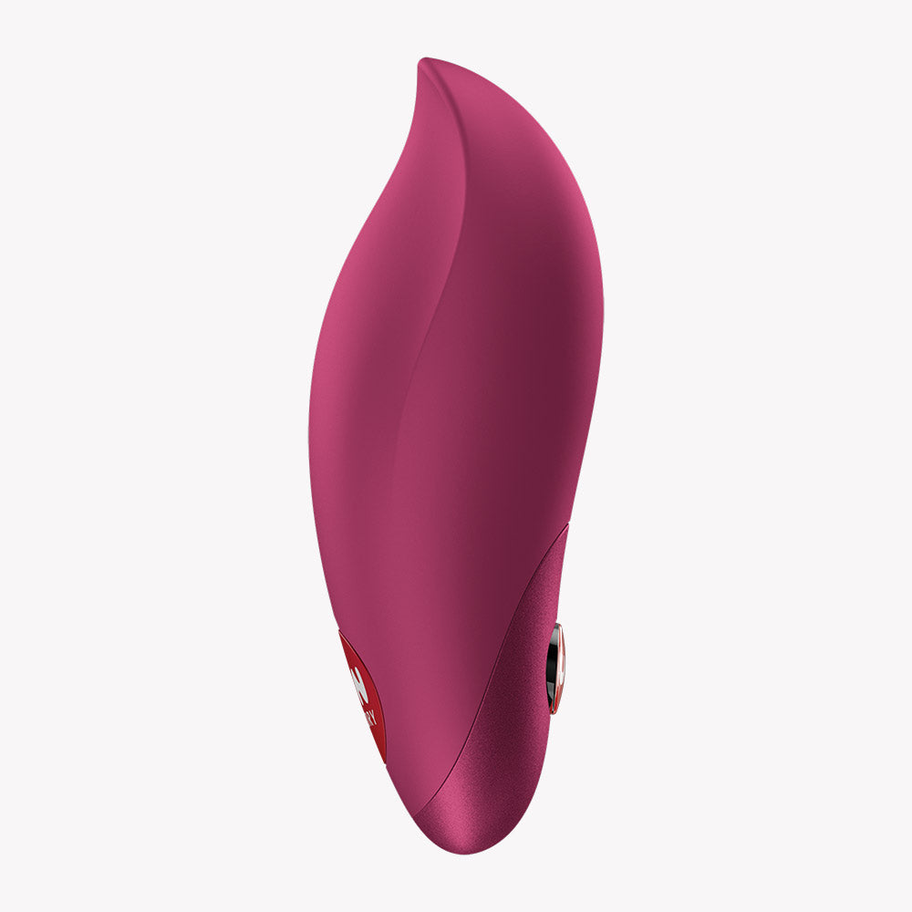 Fun Factory Charme Bullet Vibrator Wine Red side view showcasing its sleek design and tapered tip for precise stimulation.