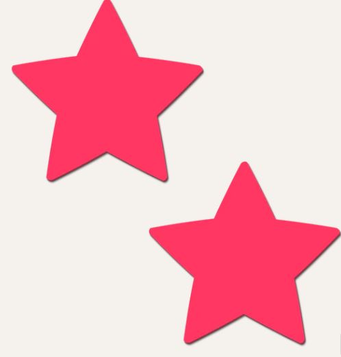 Pastease Star Glow In The Dark Pasties Neon Pink in a vibrant star shape, perfect for festivals and parties.